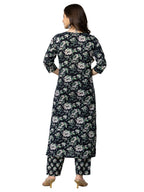 rytras Womens Cotton Embroidered Straight Kurta with Palazzo Pant and Dupatta