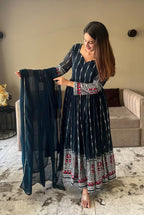 Fashion Basket WomenS Georgette Anarkali Dress