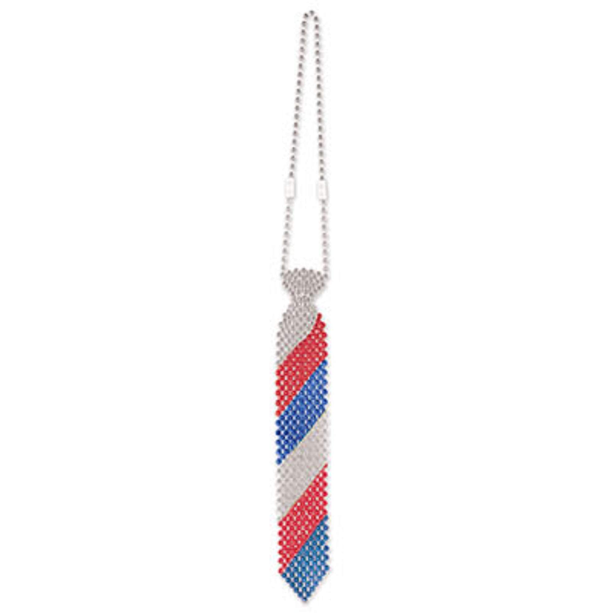 Beaded Patriotic Theme Holiday Tie