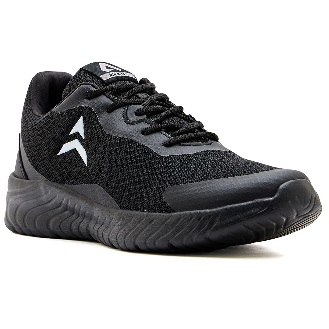 AVANT Mens Trigger Sports Shoes Cushioned Athletic Shoes with Bouncy Eva Outsoles & Laces Black, 7 UK 7
