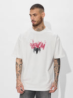 The Souled Store Official Marvel: Eddie Brock Oversized T-Shirt for Men Boys Cotton Casual Half Sleeves Baggy Loose Fit Drop Sho