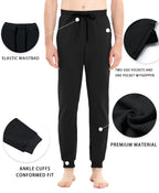 Idtswch 36 Long Inseam Mens Tall Sweatpants Extra Long Joggers Pant with Zip Pockets Black