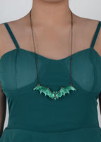 Alilang Gothic Bat Necklace Choker Flying Bat Pendant Necklace Halloween for Women, Green