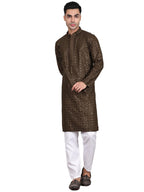 Jompers Mens Viscose Sequins And Embroidered Kurta Pyjama Set