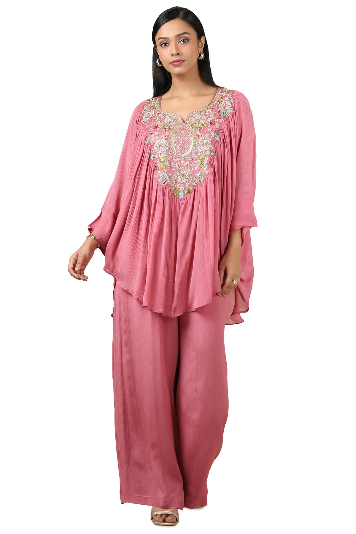 Soch Women Pattern: Embroidered Fabric: Chinon Embellishment Type:sequins Package Contains: Kaftan Palazzo
