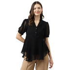 TOOCHKI Womens Solid Regular Fit Top (Toochki088-TP_Black