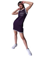 Hubberholme Women Sweater Purple Varsity Regular V Neck Sleeveless Dress Hhwsww23004_Pl_M