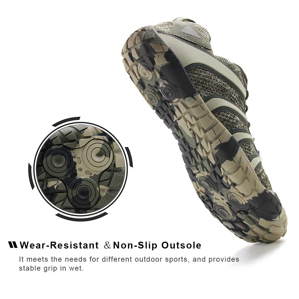 Oranginer Men's Barefoot Shoes Wide Toe Box Comfy Breathable Quick Dry 5 Fingers Shoes for Men Camouflage Size 9.5