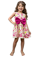 A.T.U.N. (ALL THINGS UBER NICE) Magenta Floral Printed Pambow Dress for Girls