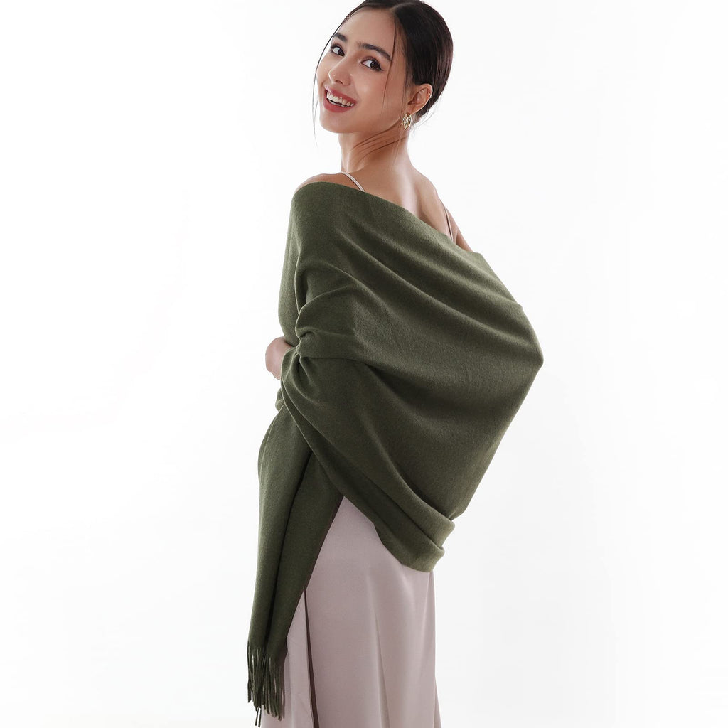 RIIQIICHY Winter Scarf for Women Green Pashmina Shawls Wraps for Evening Dresses Large Warm Soft Scarves