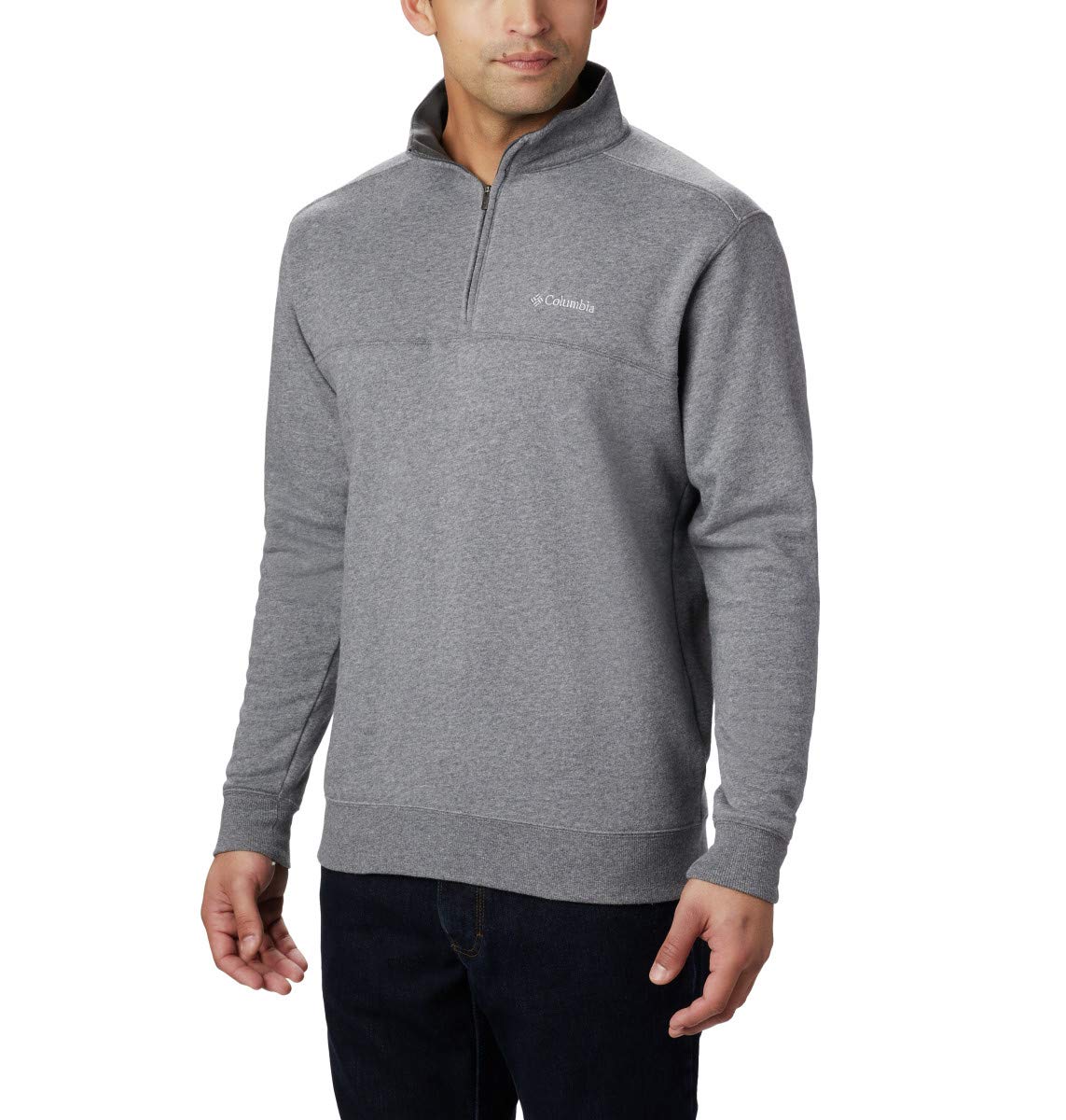 columbia Mens Hart Mountain II Half Zip Jacket, charcoal Heather, Medium