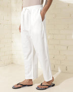 Fabindia Offwhite Cotton Woven Pyjama