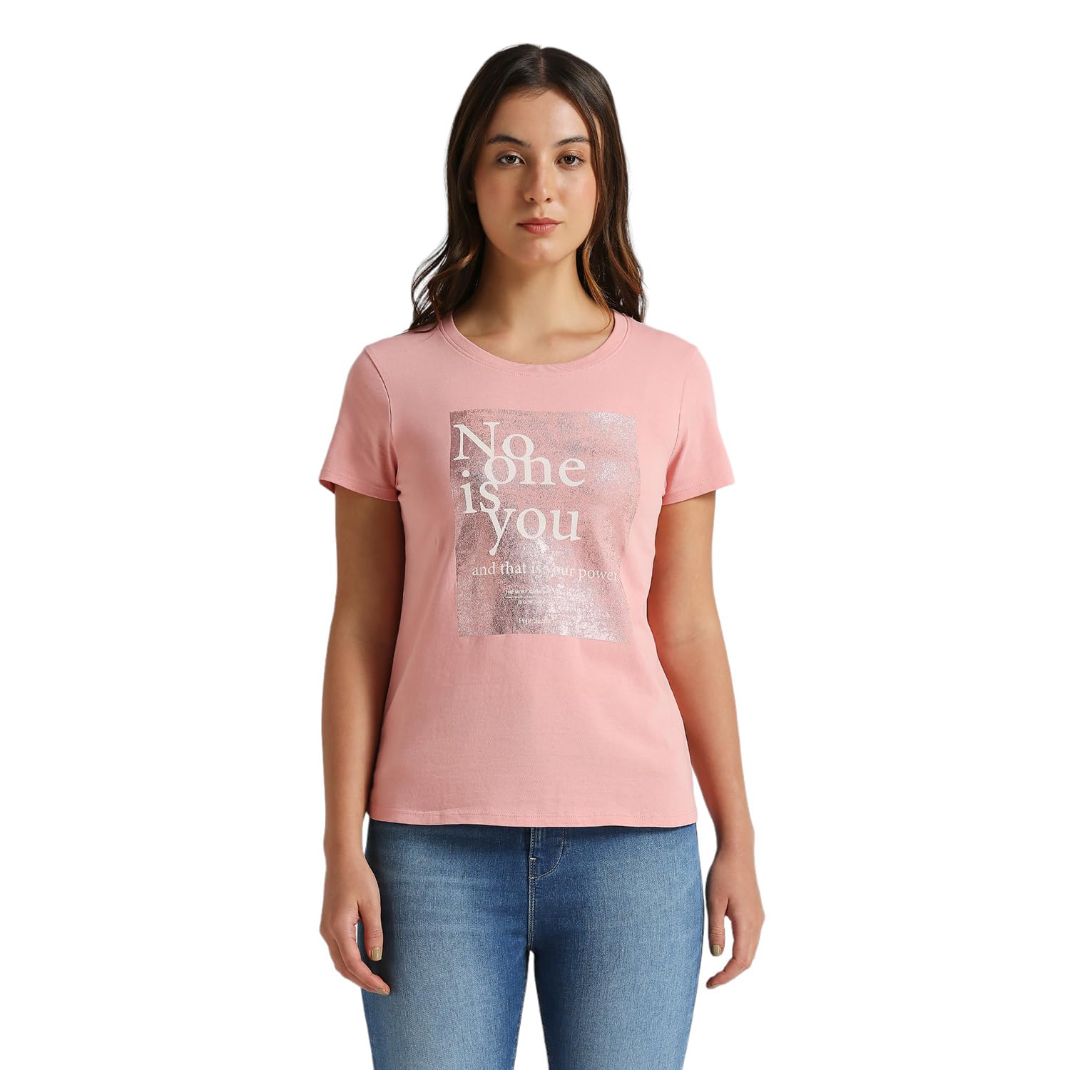 Pepe Jeans WomenS Regular Fit T-Shirt (Pl506082_Cloudy Pink_Cloud