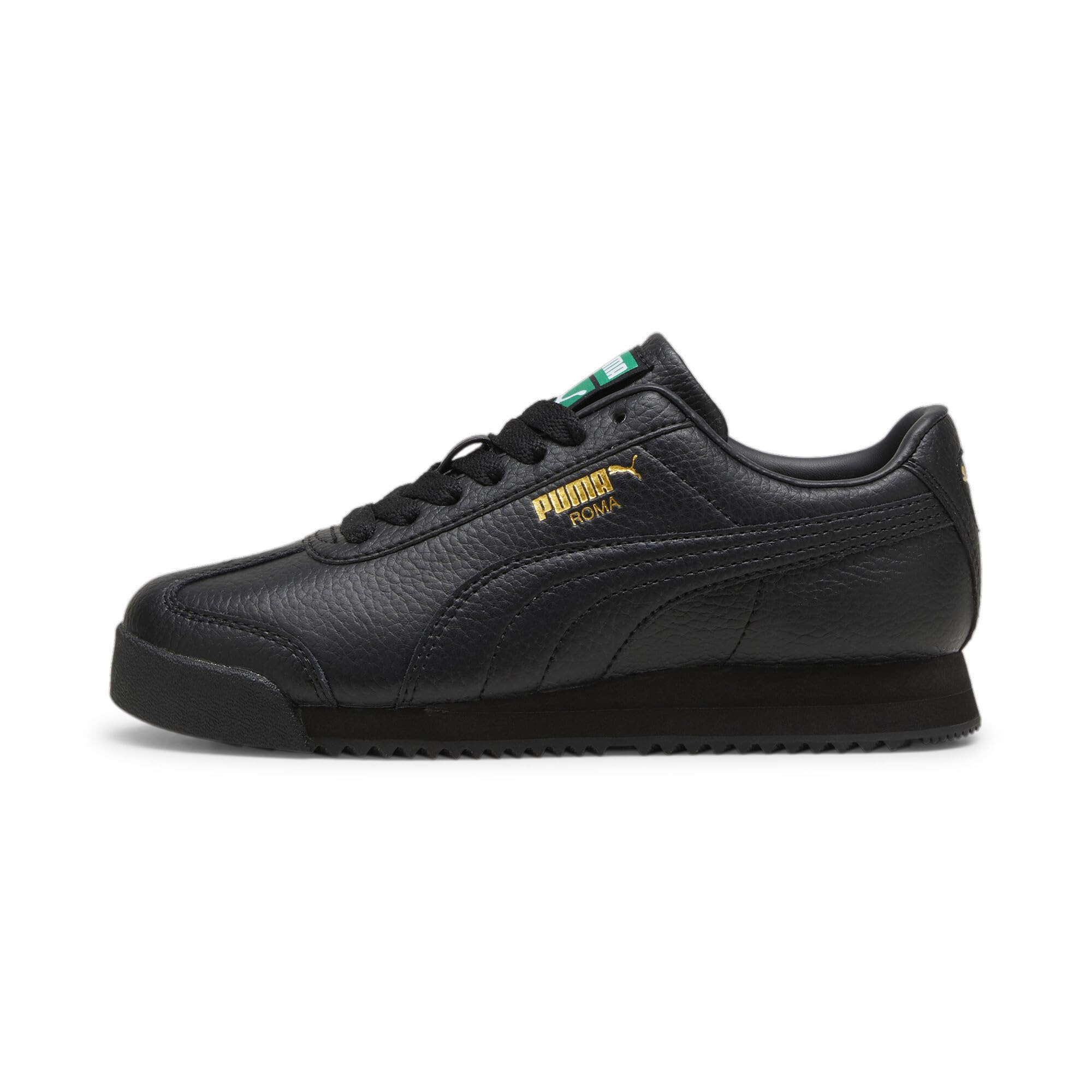 PUMA Roma Sneaker, Black, 12 US Unisex Little Kid