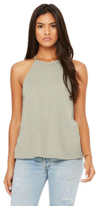 Ladies Flowy High Neck Tank - WHITE - S(D0102H7W3gJ)