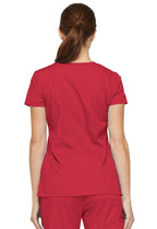 Dickies Women's EDS Signature V-Neck Top with Multiple Patch Pockets, Red, X-Large