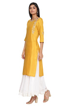 W For Woman Viscose Women Straight Kurta With Embroidery