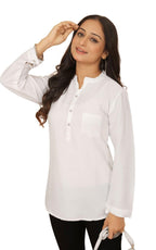Kesudi Women Solid Tunic Top - Jeans Top - Fully Stitched Full Sleeve - Solid Color - Regular Fit - Office Wear Festival - Tunic