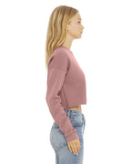 Ladies cropped Fleece crew - DEEP HEATHER - S(D0102H7WFDJ)