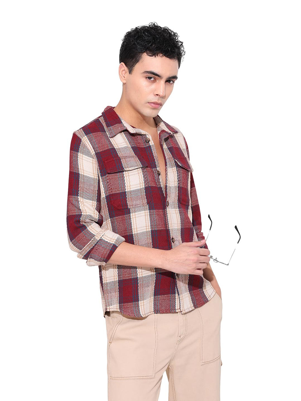 The Indian Garage Co Mens Checkered Regular Fit Shirt