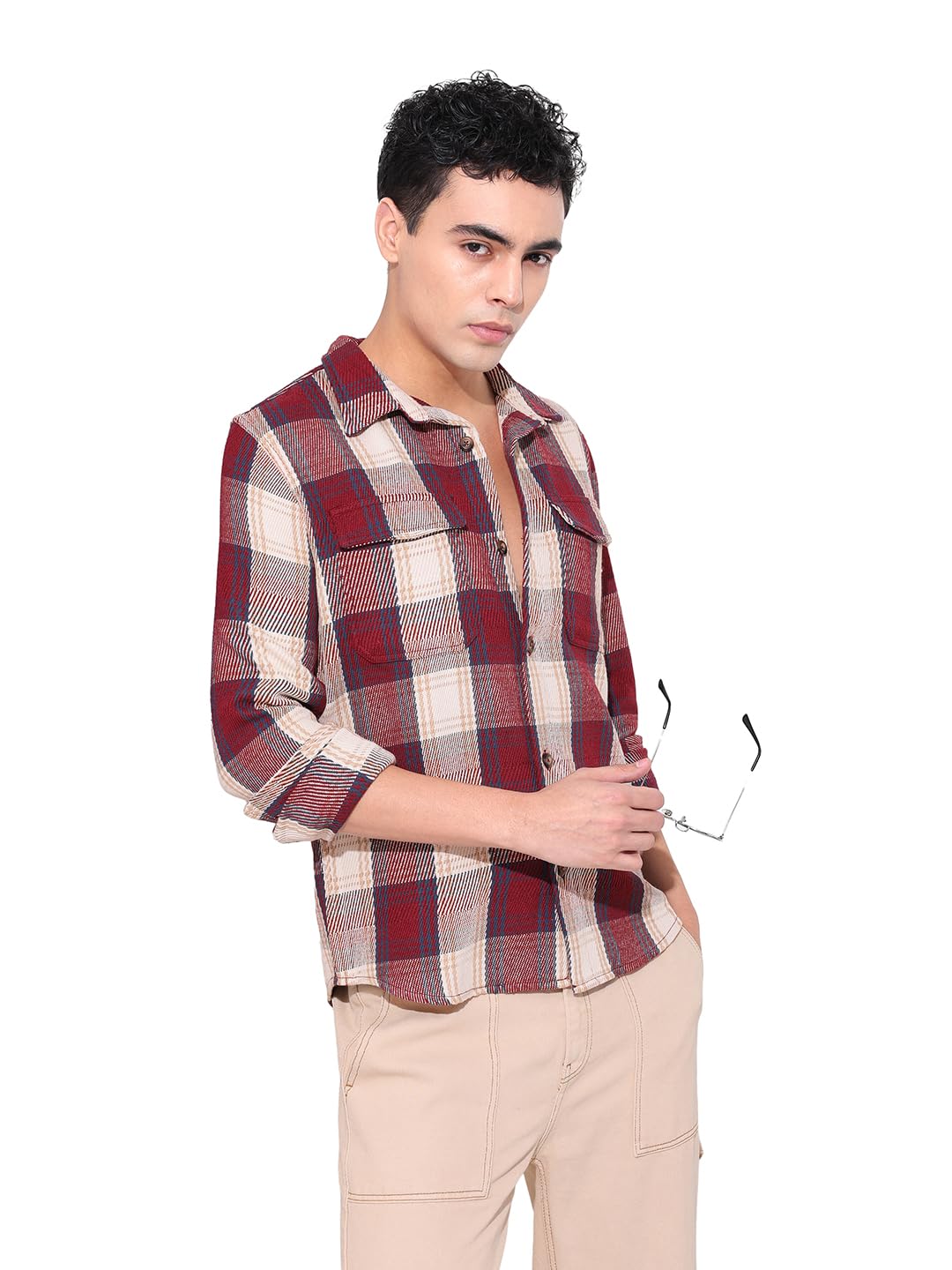 The Indian Garage Co Mens Checkered Regular Fit Shirt