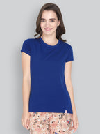 Lyra Women Solid Round Neck Tshirt