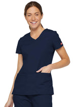 Dickies Women's EDS Signature V-Neck Top with Multiple Patch Pockets, Navy, X-Large