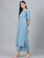 Libas WomenS Cotton Kurta Sets (6909_Blue