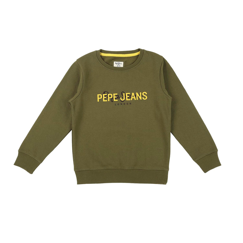Pepe Jeans BoyS Cotton Blend Crew Neck Sweatshirt (Pb581477_Vineyard Green_6)