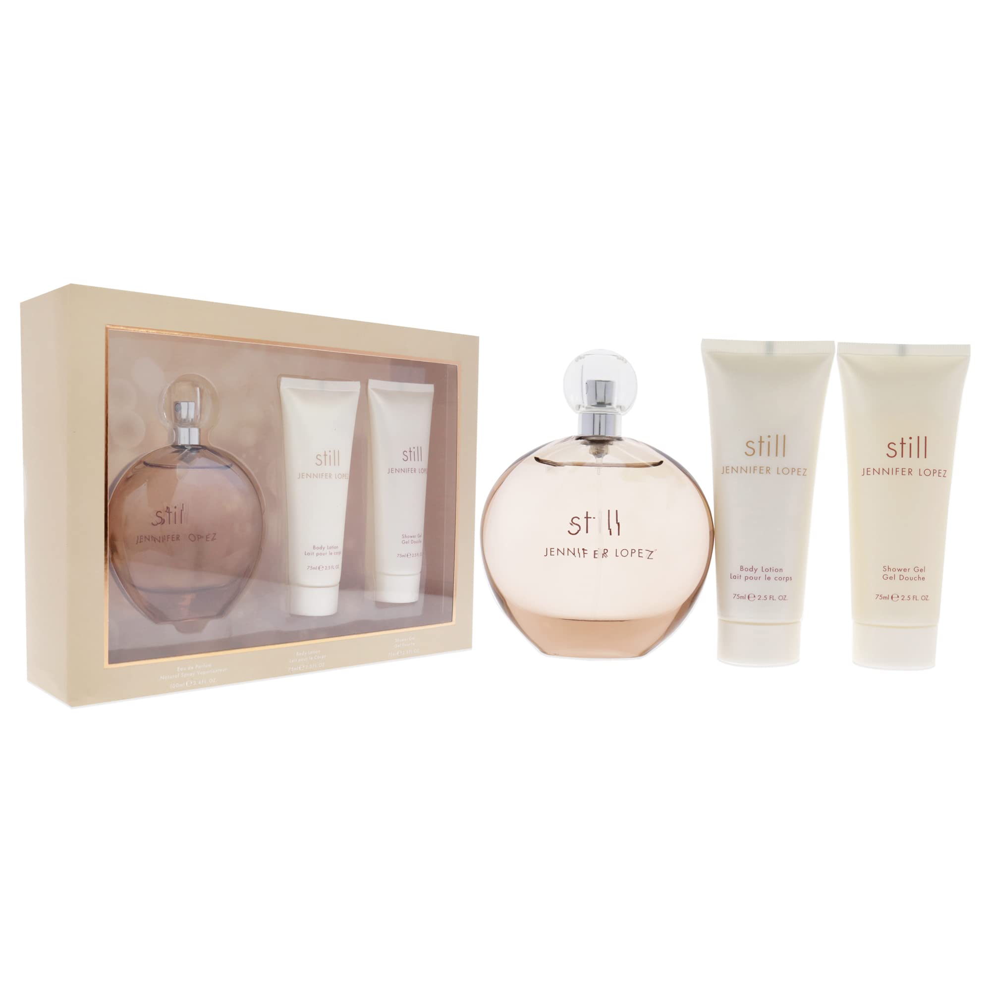 Still by Jennifer Lopez for Women - 3 Pc gift Set 34oz EDP Spray 25oz Body Lotion 25oz Shower gel(D0102HI6cSV)