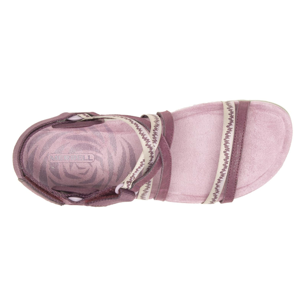 Merrell Women's Terran 3 Crush Lattice Sandal, Burgundy, 8