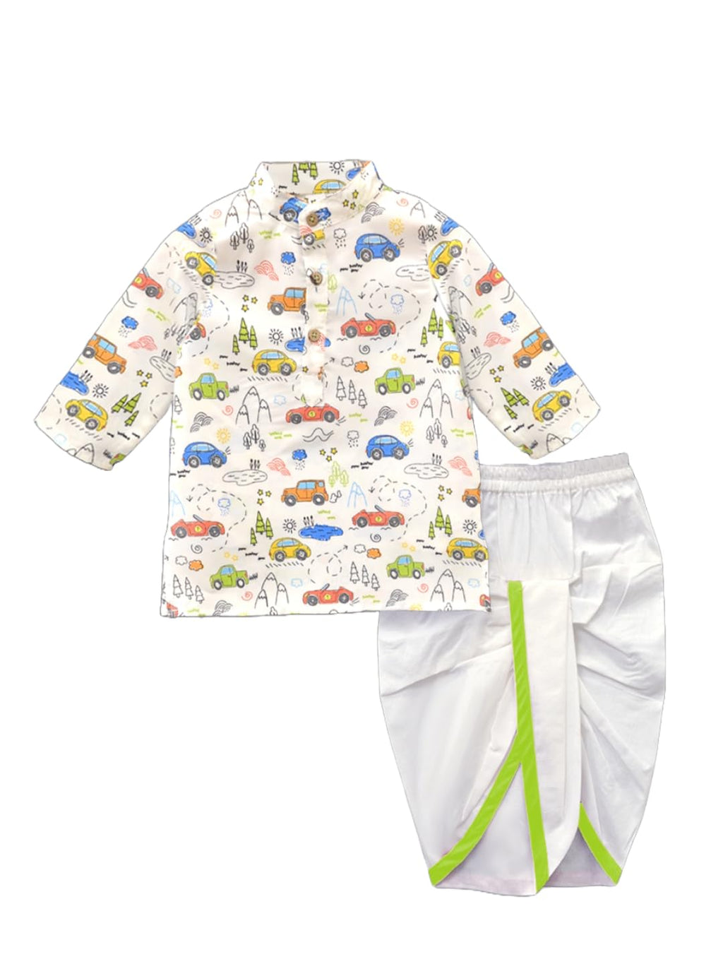 A.T.U.N. (ALL THINGS UBER NICE) Car Print Kurta & Dhoti Set