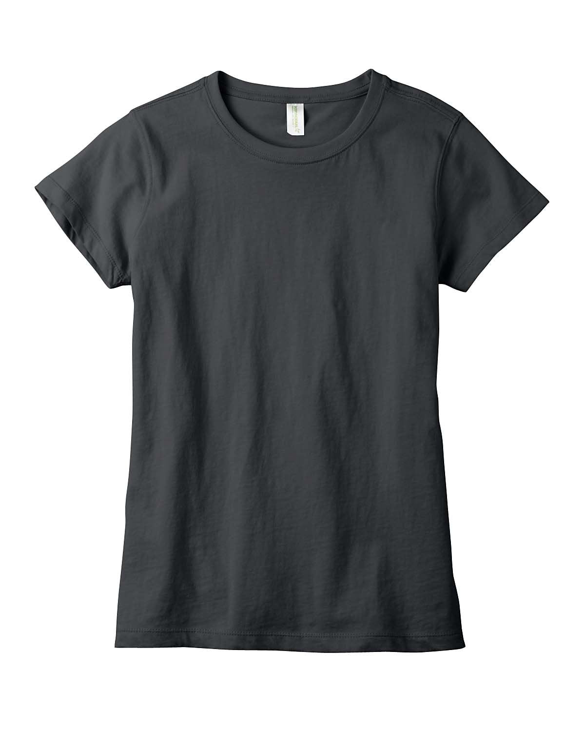 Ladies 44 oz 100% Organic cotton classic Short-Sleeve T-Shirt - BLAcK - S(D0102H7ZQDJ)