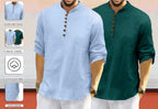 Royalscout MenS Cotton Polyester Blend Solid Regular Fit Full Sleeve Short Kurta | Ethnic, Lightweight Summer Kurta For Daily &