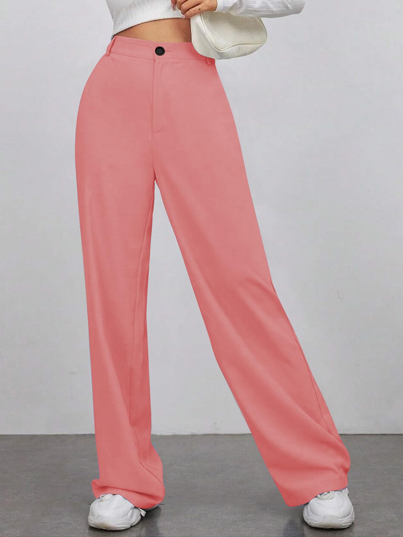 Toochki Trouser for Women | High Waist Trousers for Womens | Summer Track Pants | Casual Lycra Pant | Colors Peach