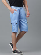 Kotty MenS Cargo Shorts With Multiple Pockets  Ideal For Hiking & Adventure(Blue,L)
