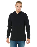 Unisex Jersey Long-Sleeve Hoodie - HEATHER NAVY - XS(D0102H789SP)