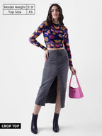 The Souled Store TSS Originals: Floral Night Women Cropped Tops Womens Crop Tops for Summer Trendy Casual Sleeveless Cropped Ta