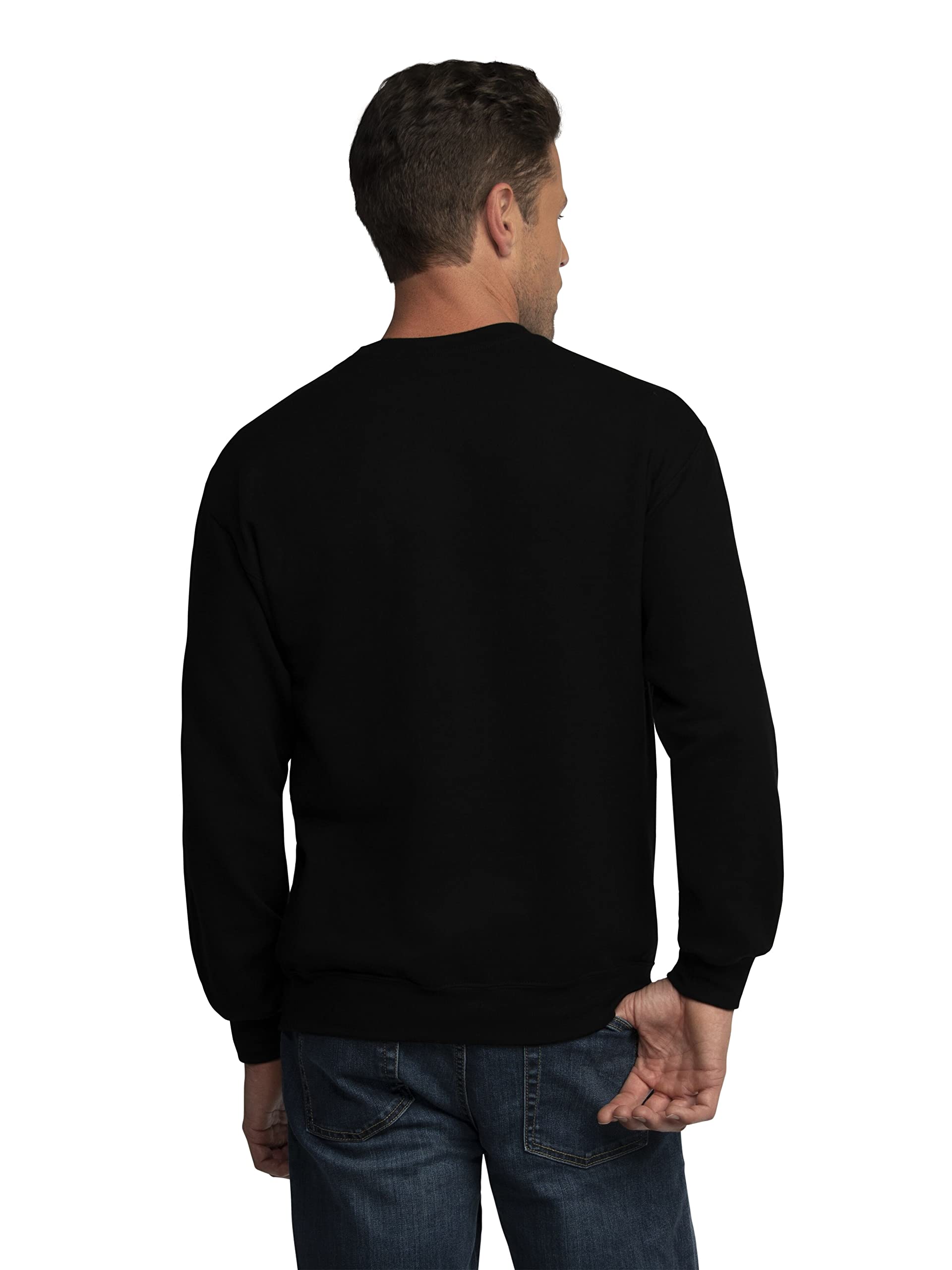 Fruit of the Loom Men's Moisture Wicking Eversoft Fleece Sweatshirt, Black, 4X-Large