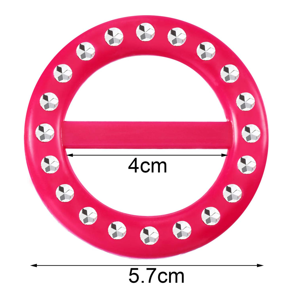 Boao 8 Pieces 80s Party Plastic Fashion T Shirt Clips Silk Scarf Ring T-shirt Tie Clips for Halloween Women Fashion Round Circle