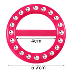 Boao 8 Pieces 80s Party Plastic Fashion T Shirt Clips Silk Scarf Ring T-shirt Tie Clips for Halloween Women Fashion Round Circle