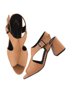 Shoetopia Solid Pointed Toe Tan Pumps For Women & Girls /Eu40