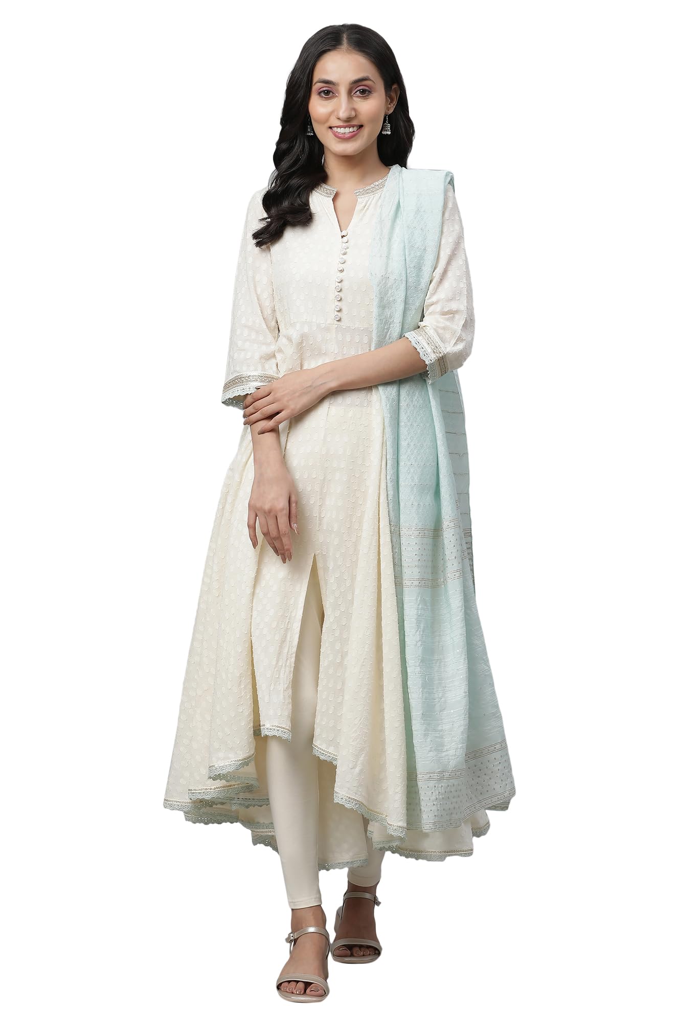Aurelia Women Cotton Kurta, Tight & Dupatta 23Auas14239-606002-White-Xl