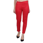 POPWINGS Casual Cotton Trousers for Womens Red