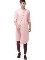 The Indian Garage Co Men'S Cotton Kurta (1019-Ck22L46-06- Pink_X-Large)