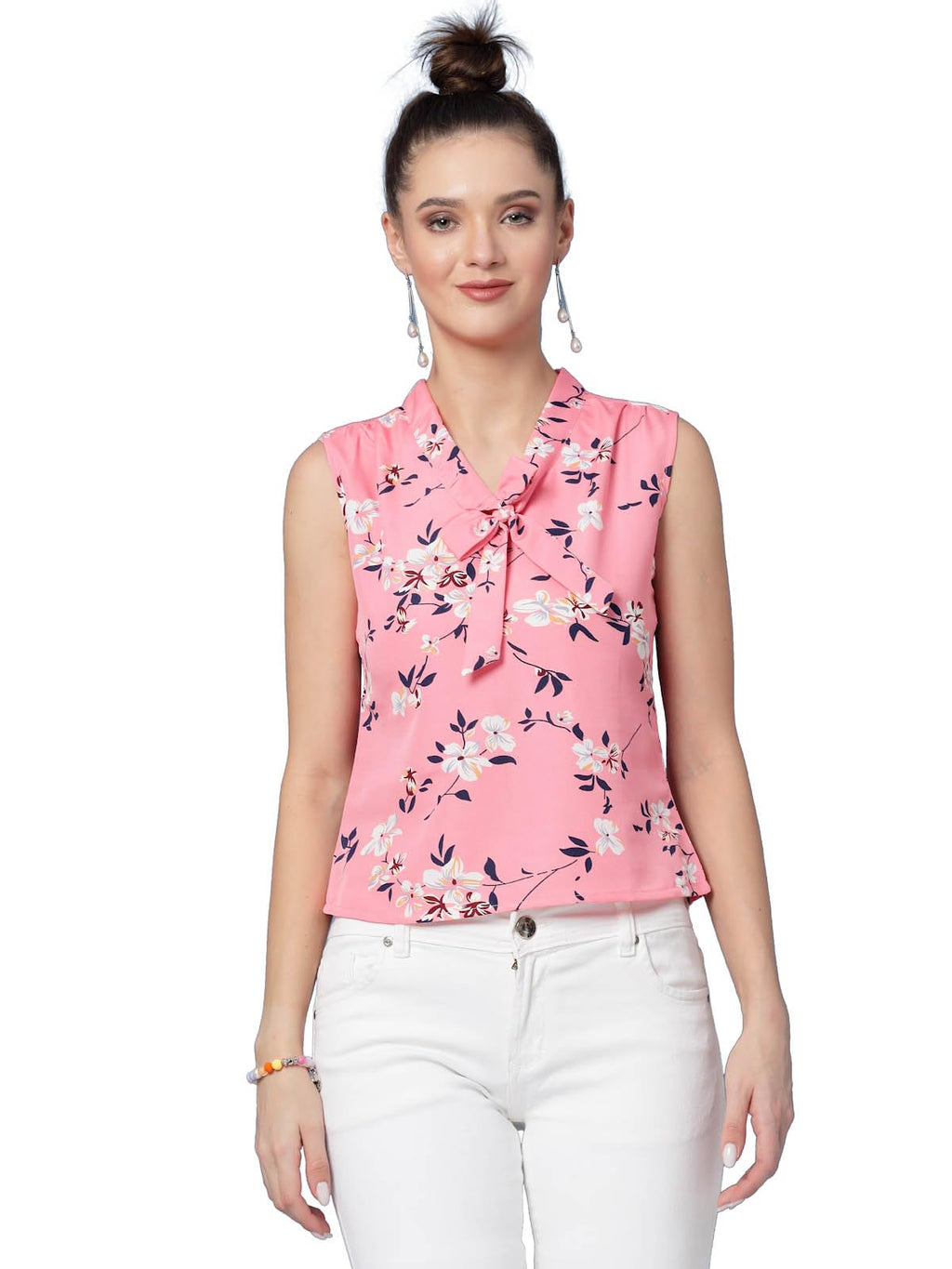 OOMPH! Sleeveless Tops for Women, Pink - mt742