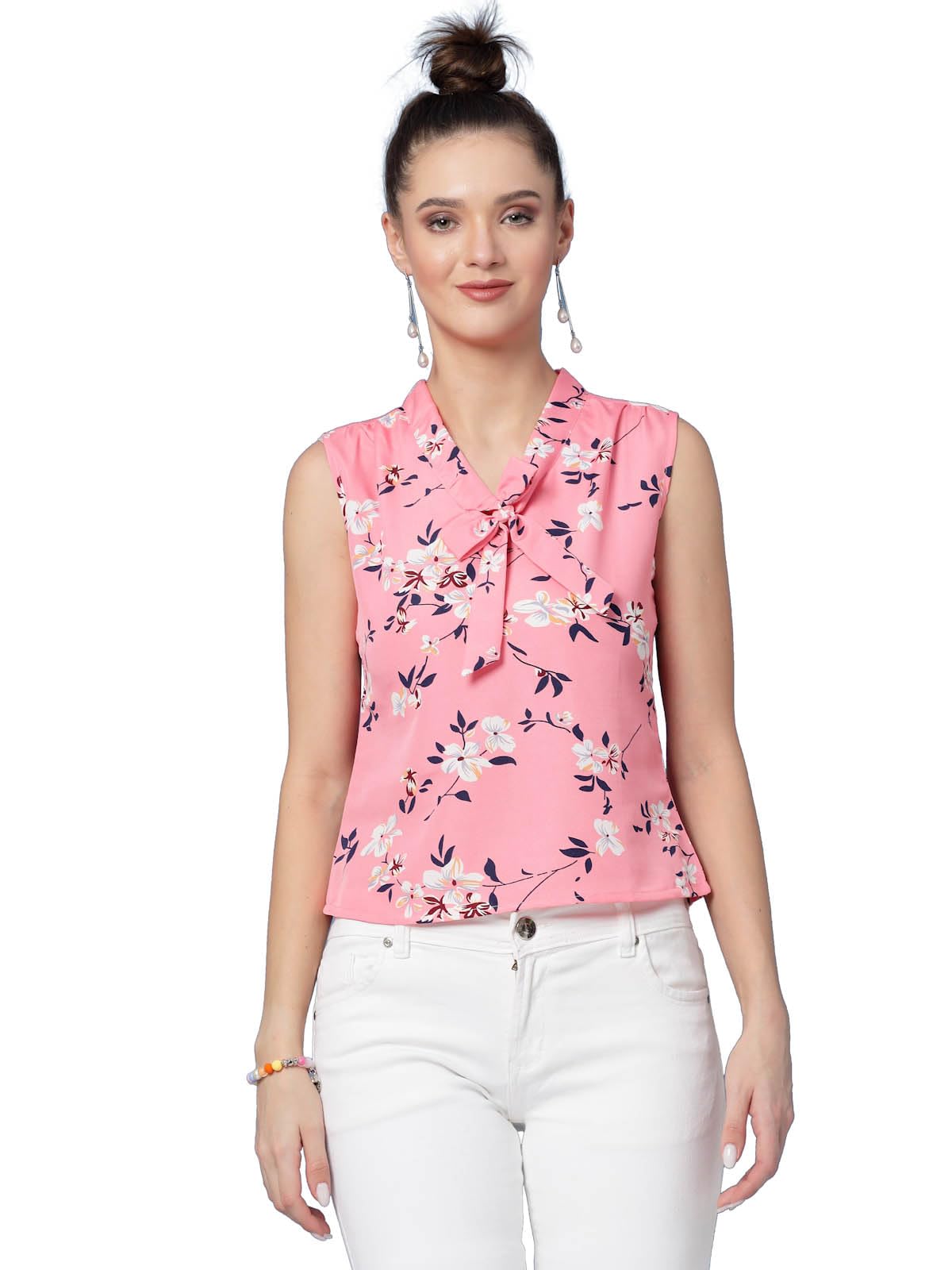 OOMPH! Sleeveless Tops for Women, Pink - mt742