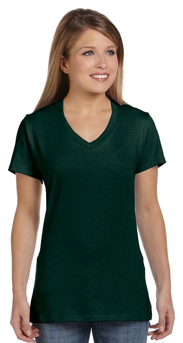 Ladies Perfect-T V-Neck T-Shirt - MAROON - 3XL(D0102HI3V97)