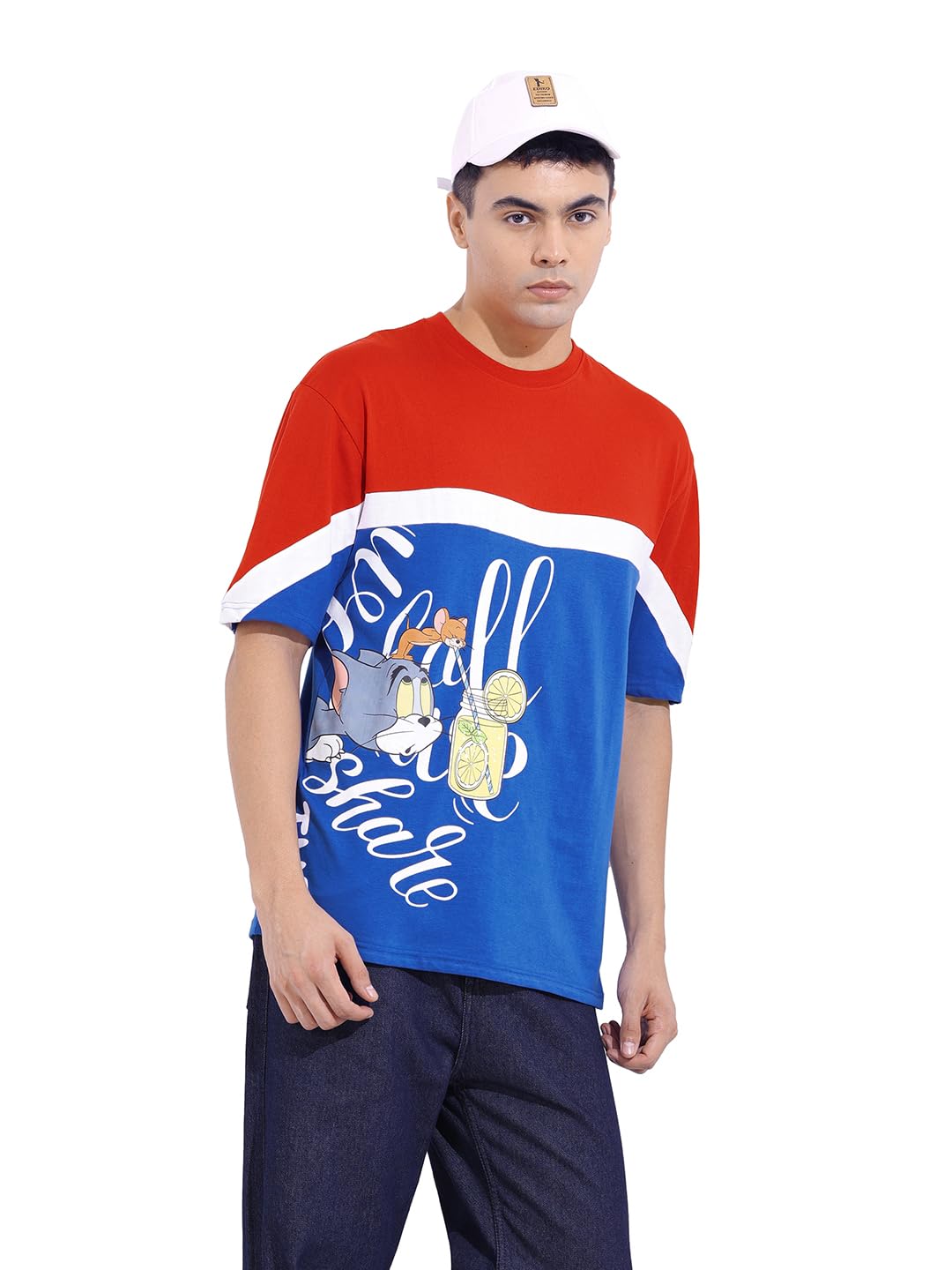 The Indian Garage Co Mens Boxy Fit Character Print Half Sleeves Crew Neck T-Shirt