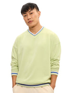The Souled Store Originals : Minty White Men and Boys Long Sleeves Printed Cotton Blend Oversized Sweatshirts